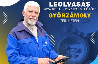 Vízmérő leolvasás Győrzámoly területén